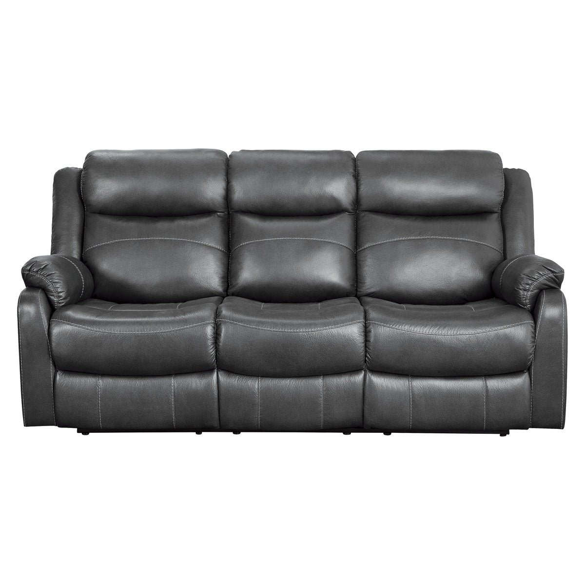 Yerba Dark Gray Solid Wood, Plywood Polished Microfiber Upholstery Double Lay Flat Reclining Sofa