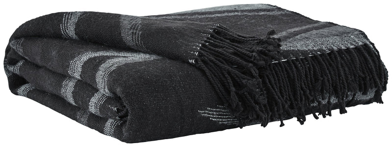 Cecile Black Gray Throw (Set of 3)