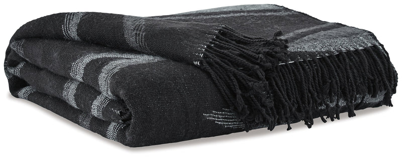 Cecile Black Gray Throw (Set of 3)