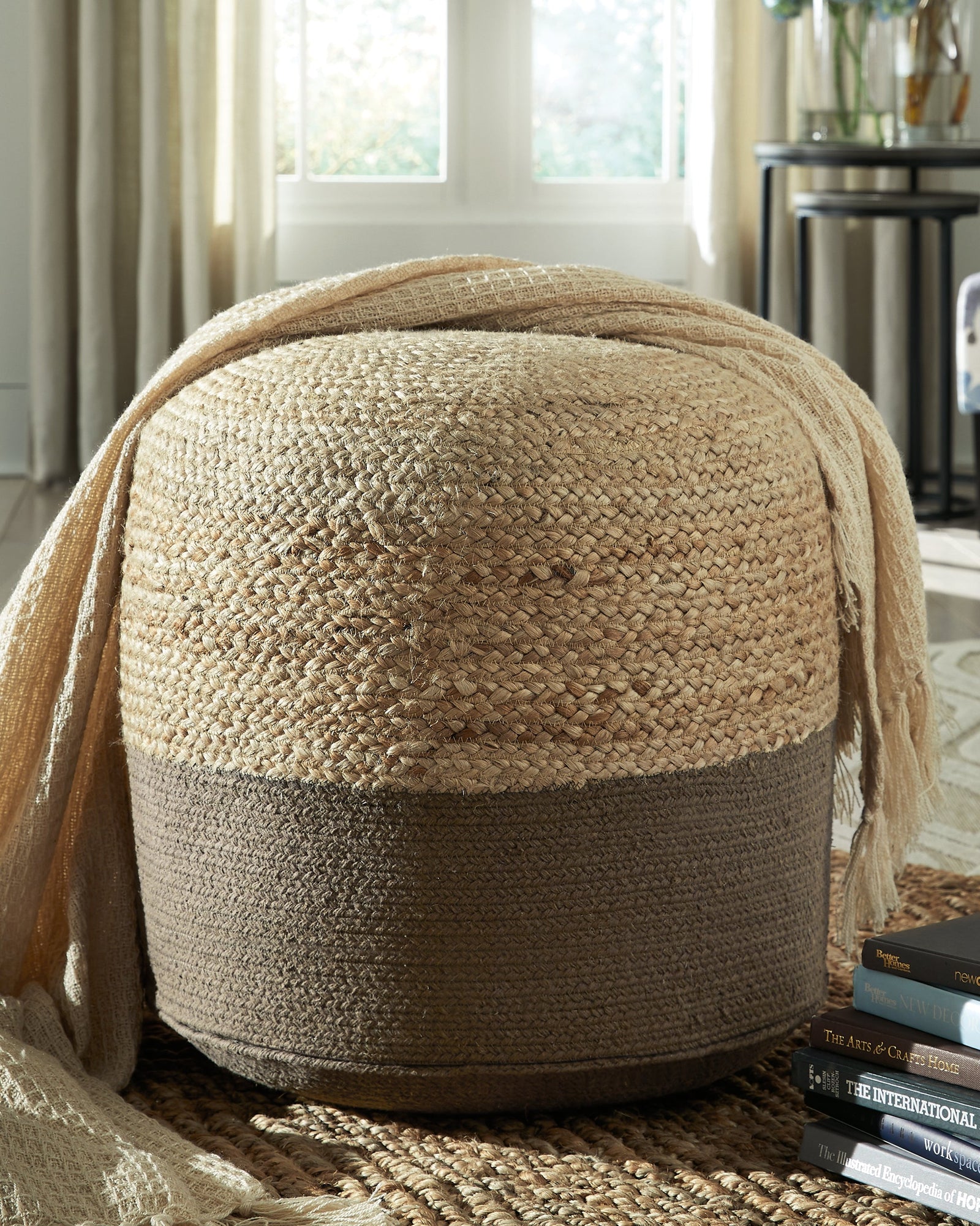 Sweed Valley Natural Charcoal Pouf