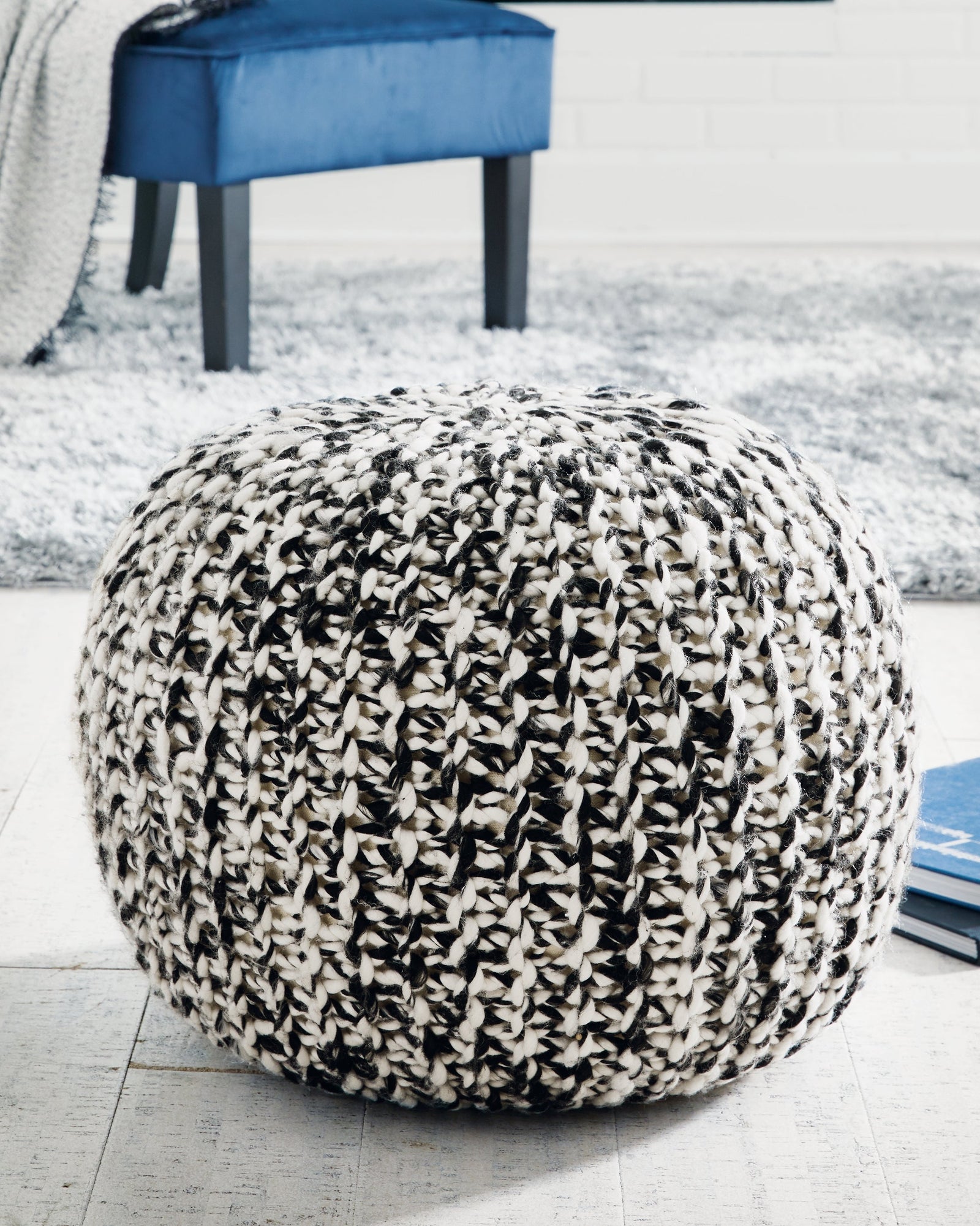 Latricia Black White Pouf