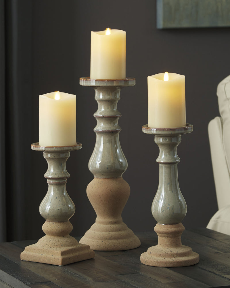 Emele Taupe Candle Holder (Set of 3)