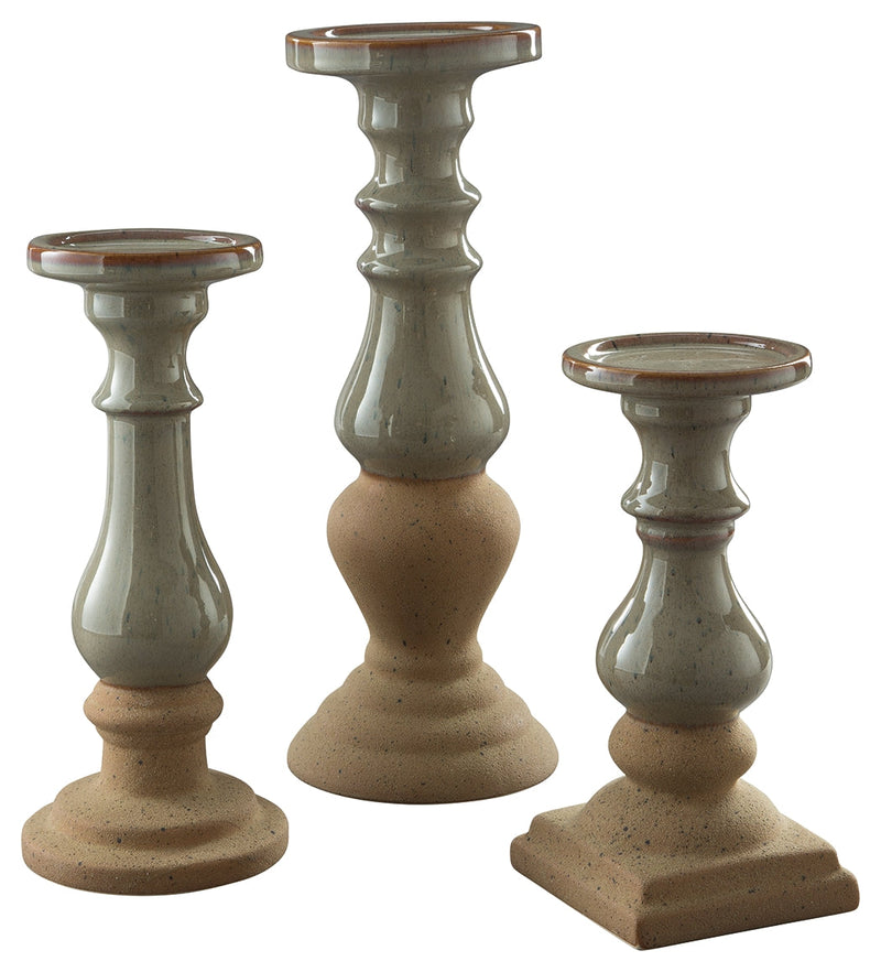 Emele Taupe Candle Holder (Set of 3)