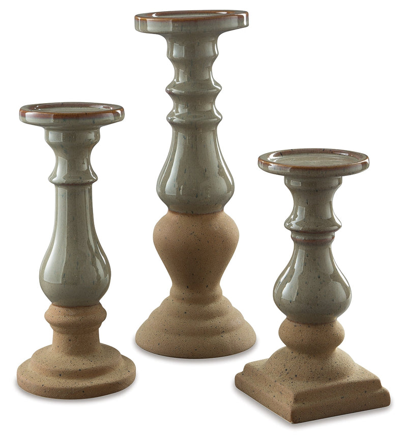 Emele Taupe Candle Holder (Set of 3)