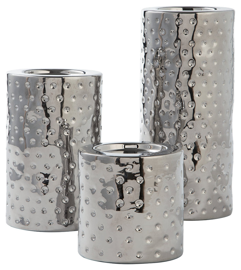 Marisa Silver Finish Candle Holder (Set of 3)