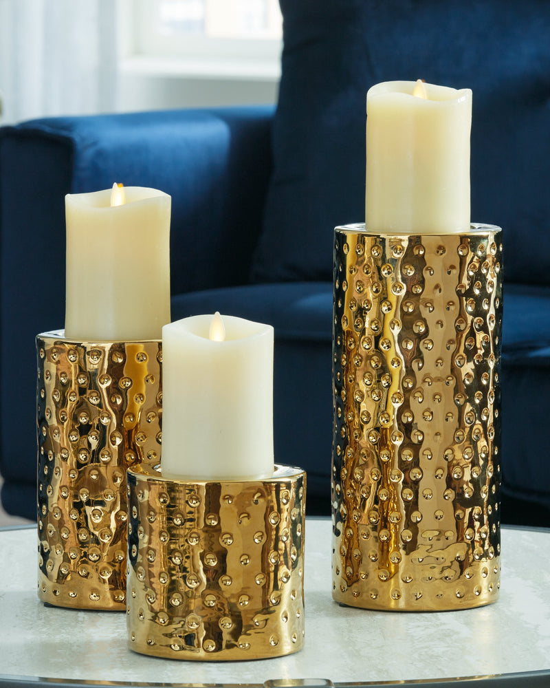 Marisa Silver Finish Candle Holder (Set of 3)