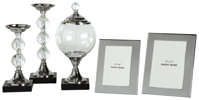 Diella Silver Finish Accessory Set (Set of 5)