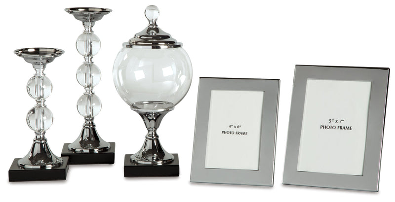 Diella Silver Finish Accessory Set (Set of 5)