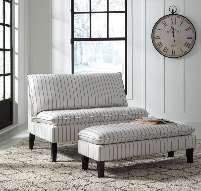 Arrowrock White Gray Accent Bench