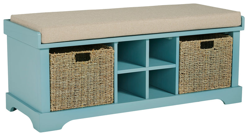 Dowdy Teal Storage Bench