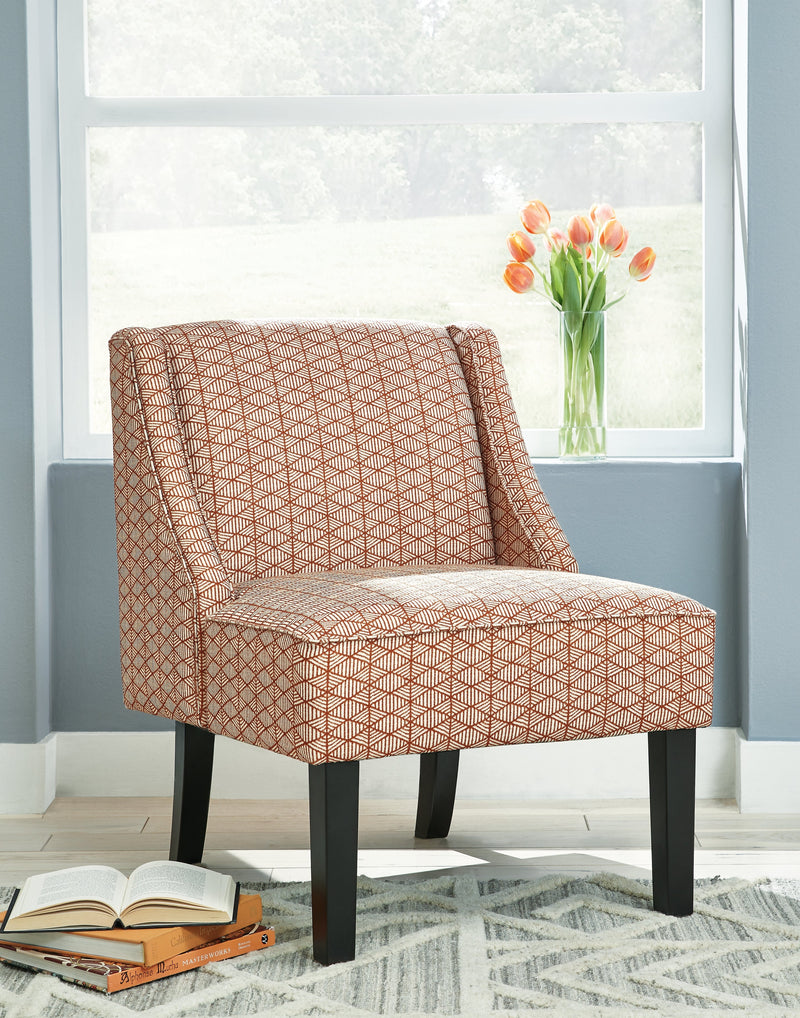 Janesley Orange Cream Accent Chair