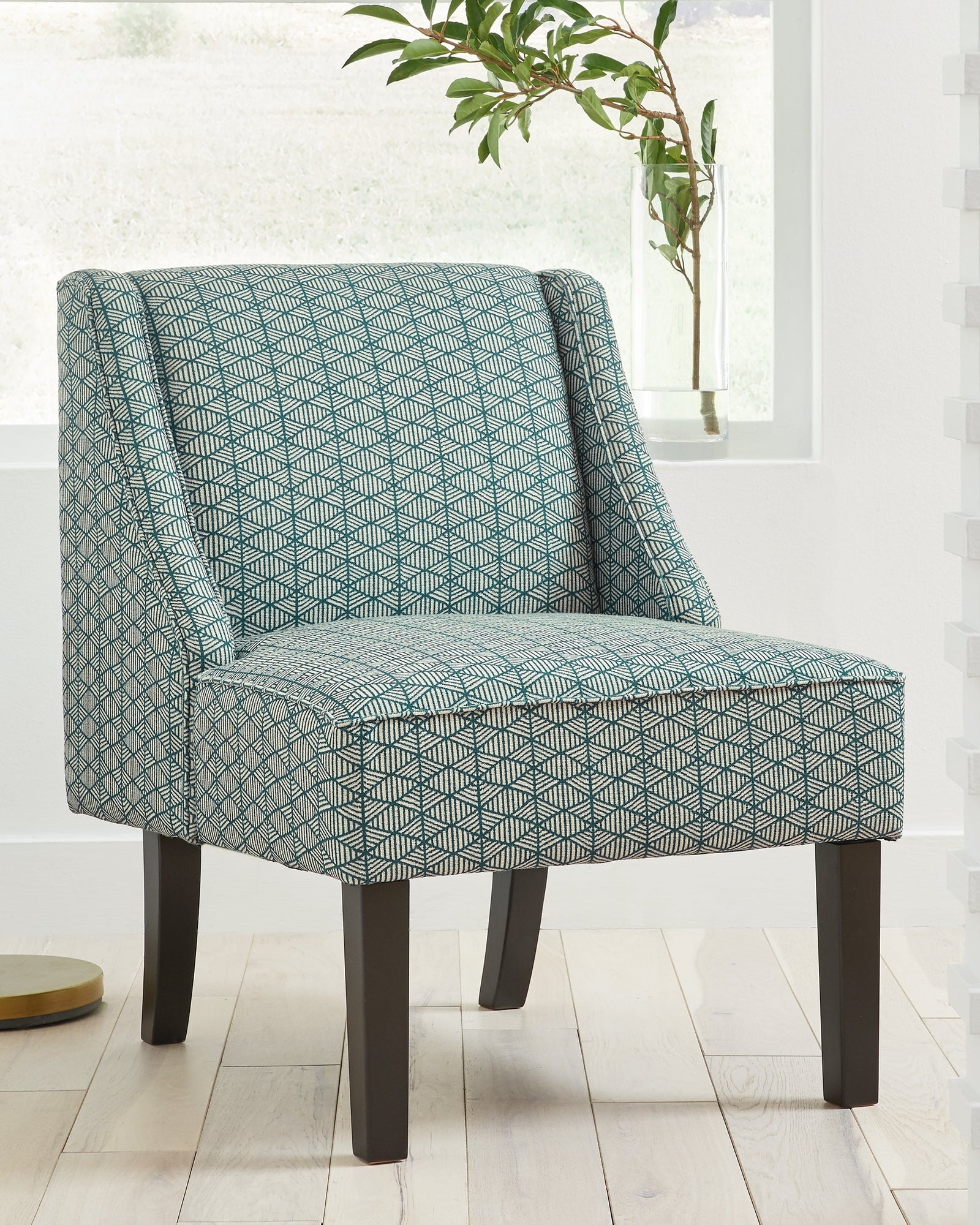 Janesley Teal Cream Accent Chair