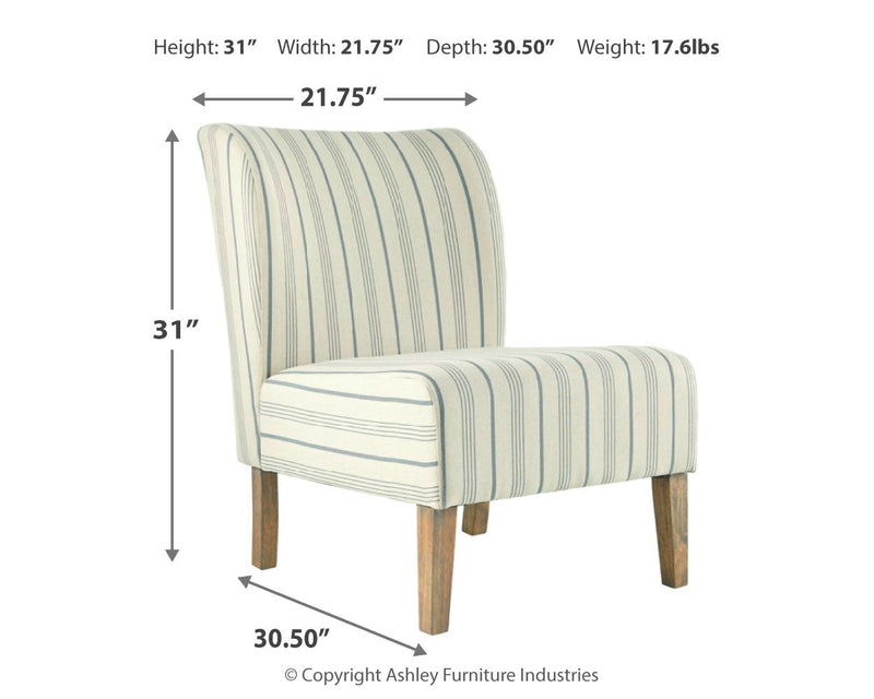 Triptis Cream Blue Accent Chair