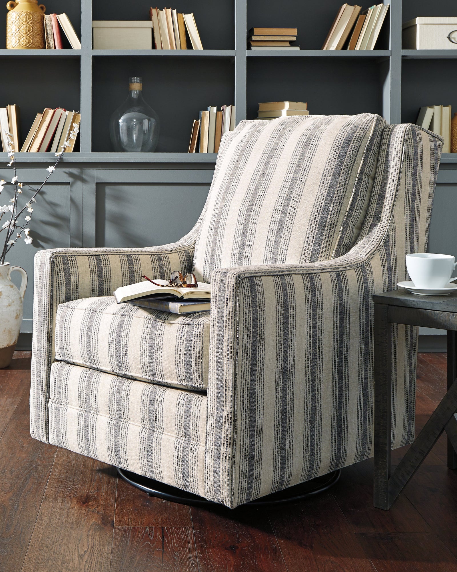 Kambria Ivory Black Accent Chair