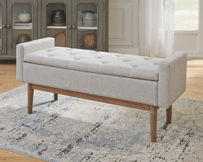 Briarson Beige Brown Storage Bench