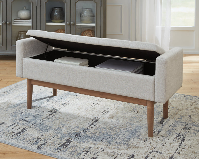 Briarson Beige Brown Storage Bench