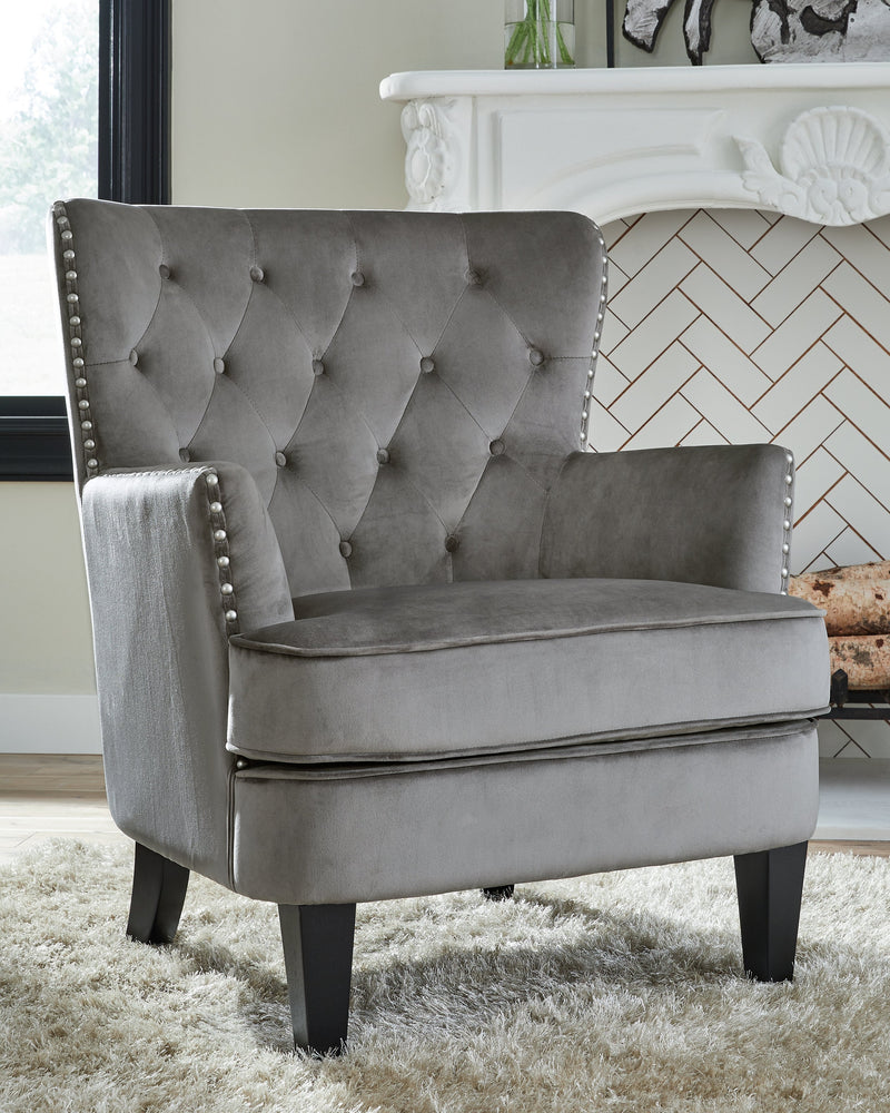 Romansque Gray Accent Chair