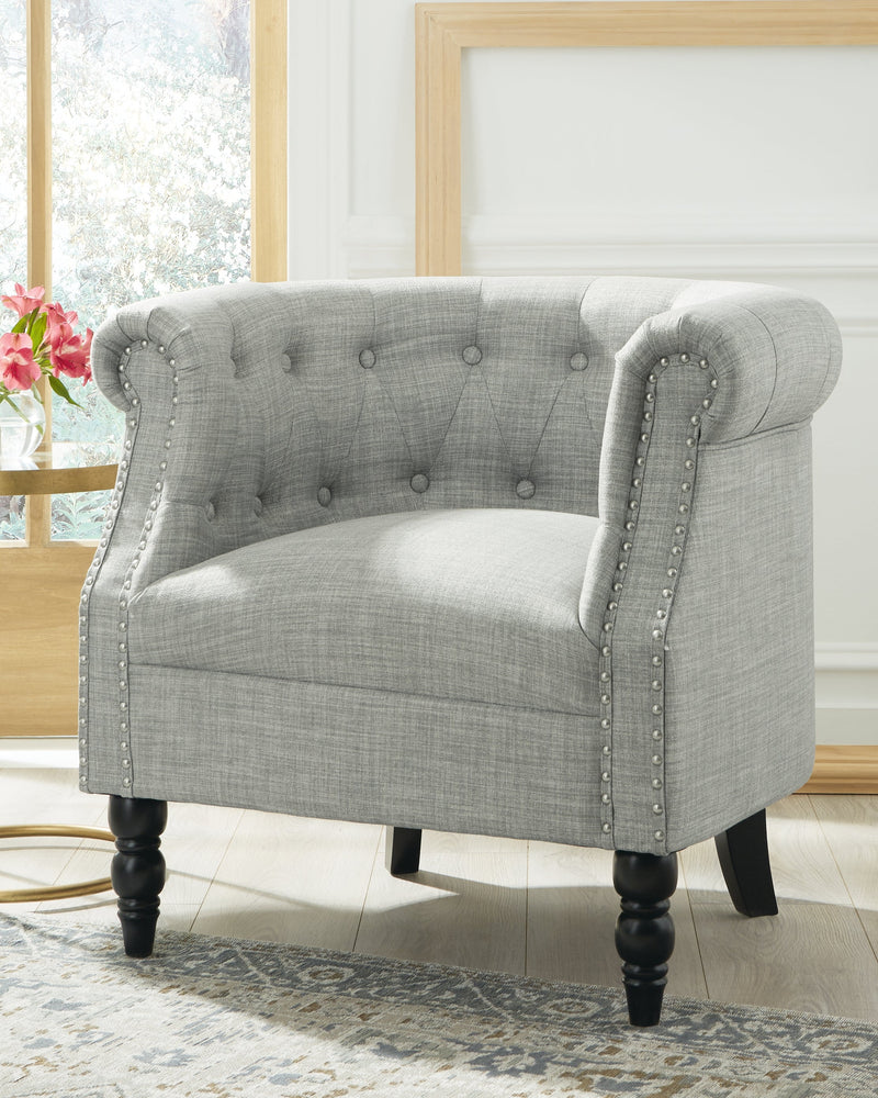 Deaza Light Gray Accent Chair