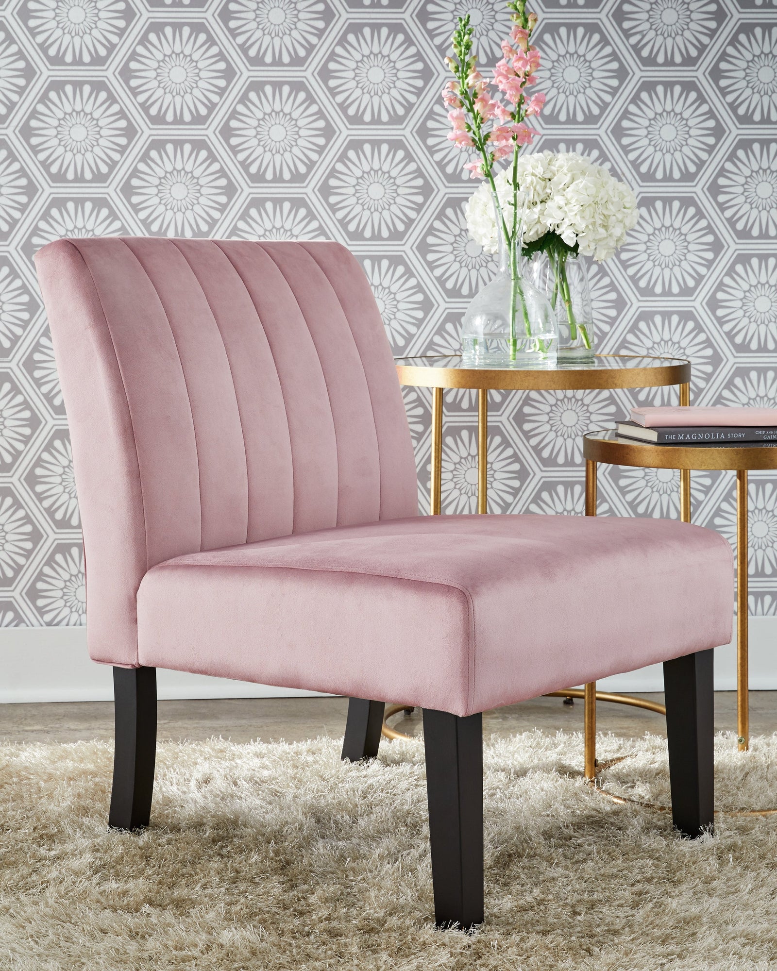 Hughleigh Pink Accent Chair