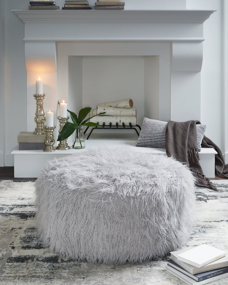 Galice Light Gray Oversized Accent Ottoman