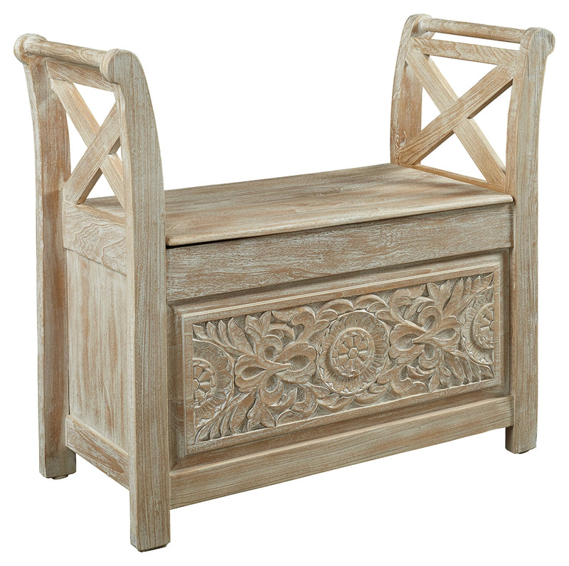 Fossil Ridge Whitewash Accent Bench