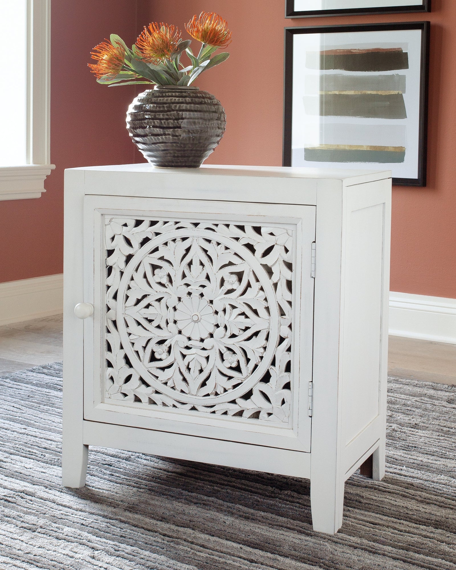 Fossil Ridge White Accent Cabinet