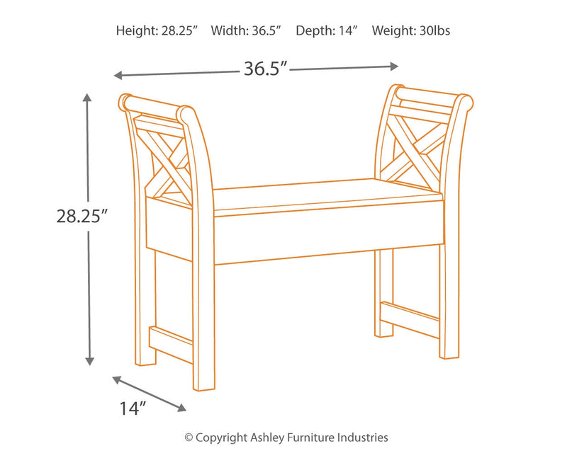 Heron Ridge White Accent Bench