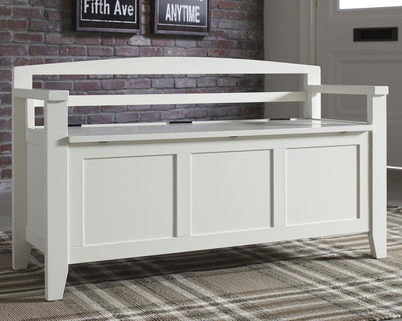 Charvanna White Storage Bench