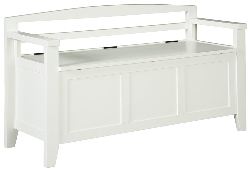 Charvanna White Storage Bench