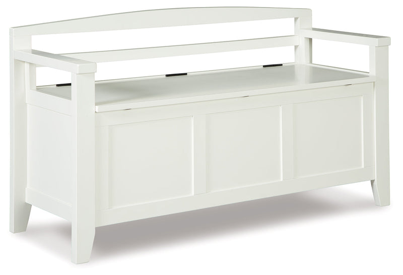 Charvanna White Storage Bench