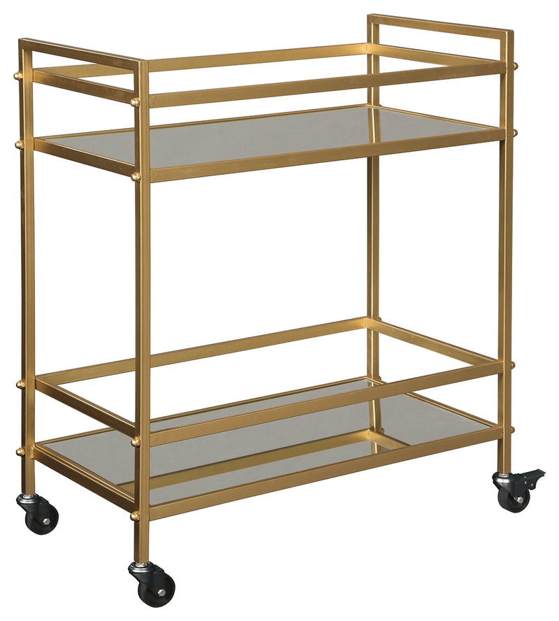 Kailman Gold Finish Bar Cart