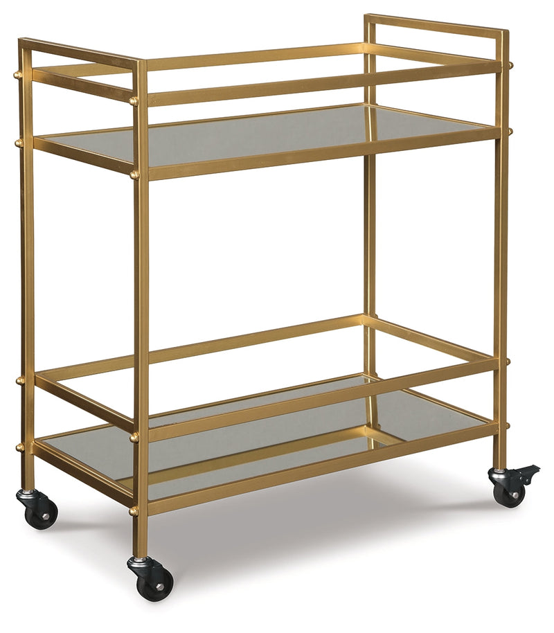 Kailman Gold Finish Bar Cart