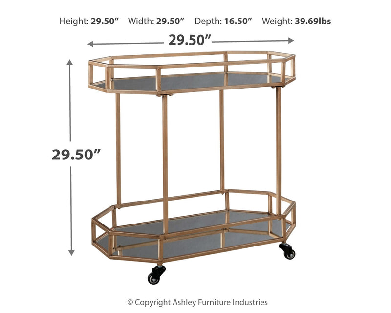 Daymont Gold Finish Bar Cart