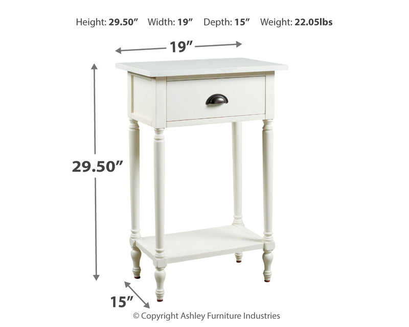 Juinville White Accent Table