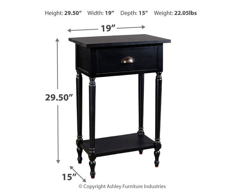 Juinville Black Accent Table