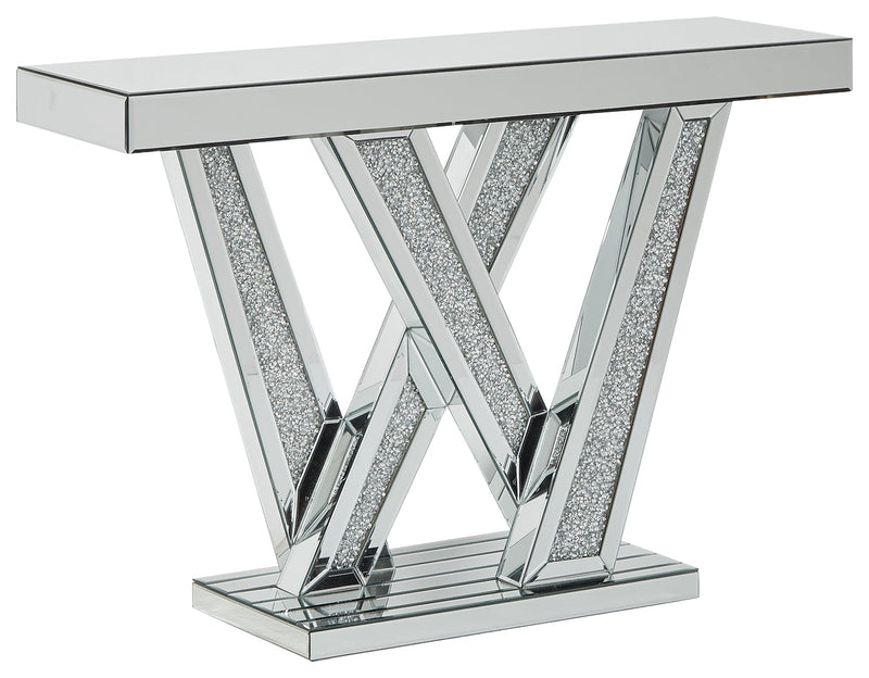 Gillrock Mirror Silver Finish Console Table