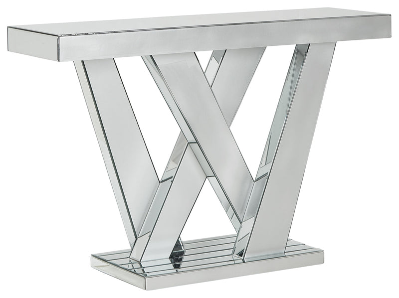 Gillrock Mirror Silver Finish Console Table