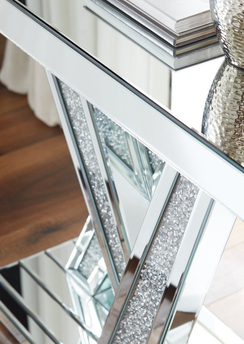 Gillrock Mirror Silver Finish Console Table