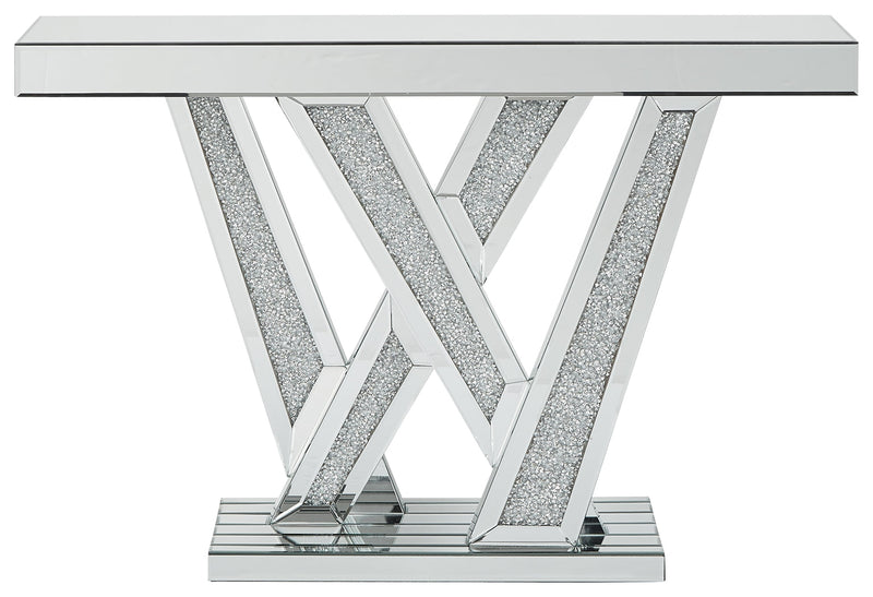 Gillrock Mirror Silver Finish Console Table