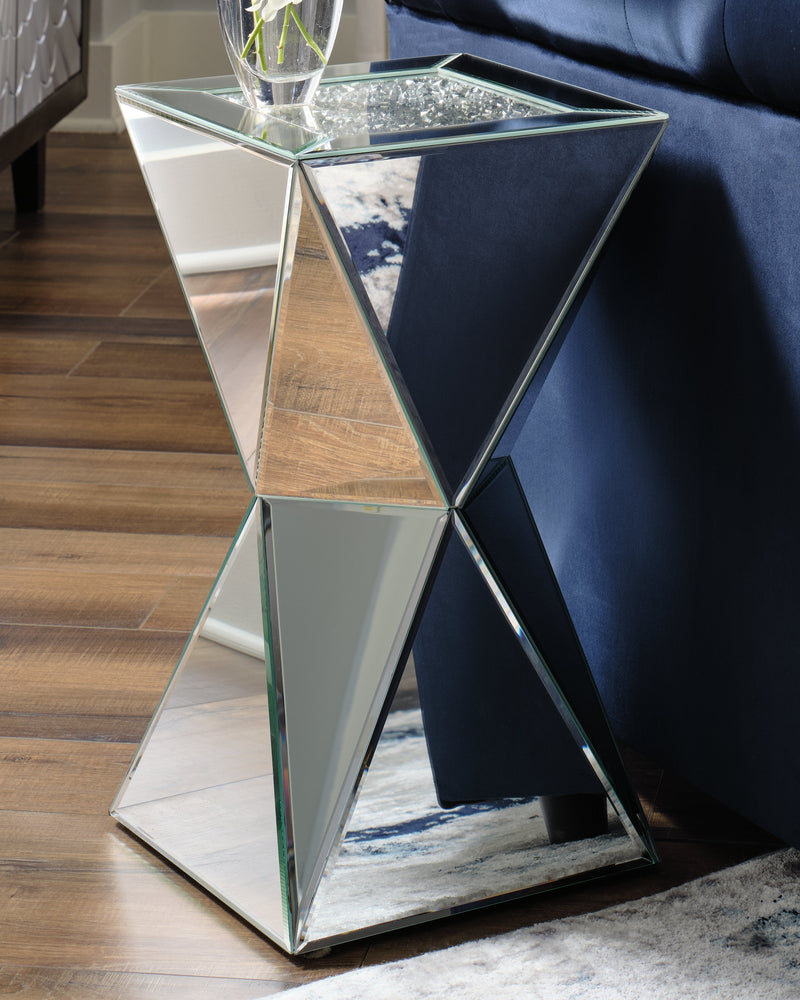 Gillrock Mirror Silver Finish Accent Table