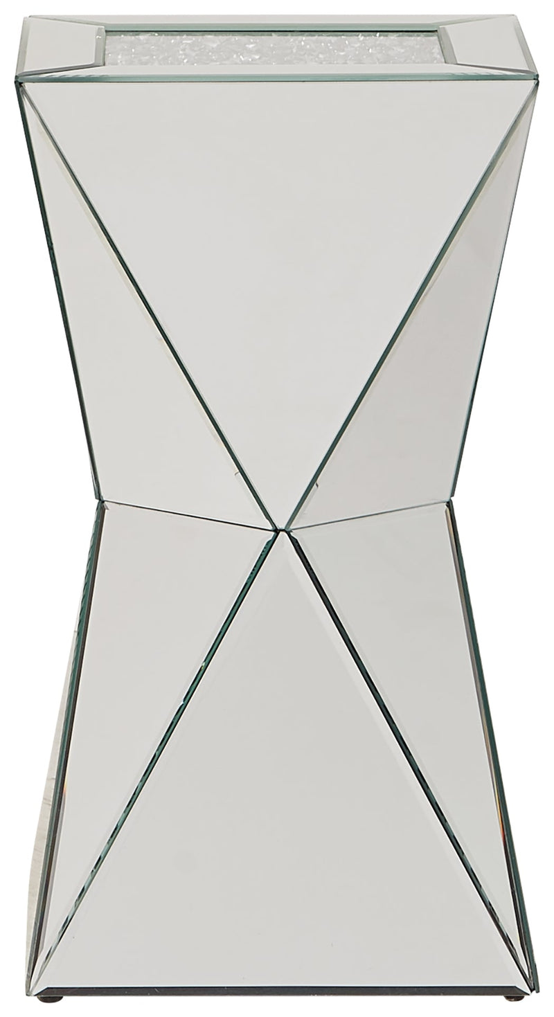 Gillrock Mirror Silver Finish Accent Table