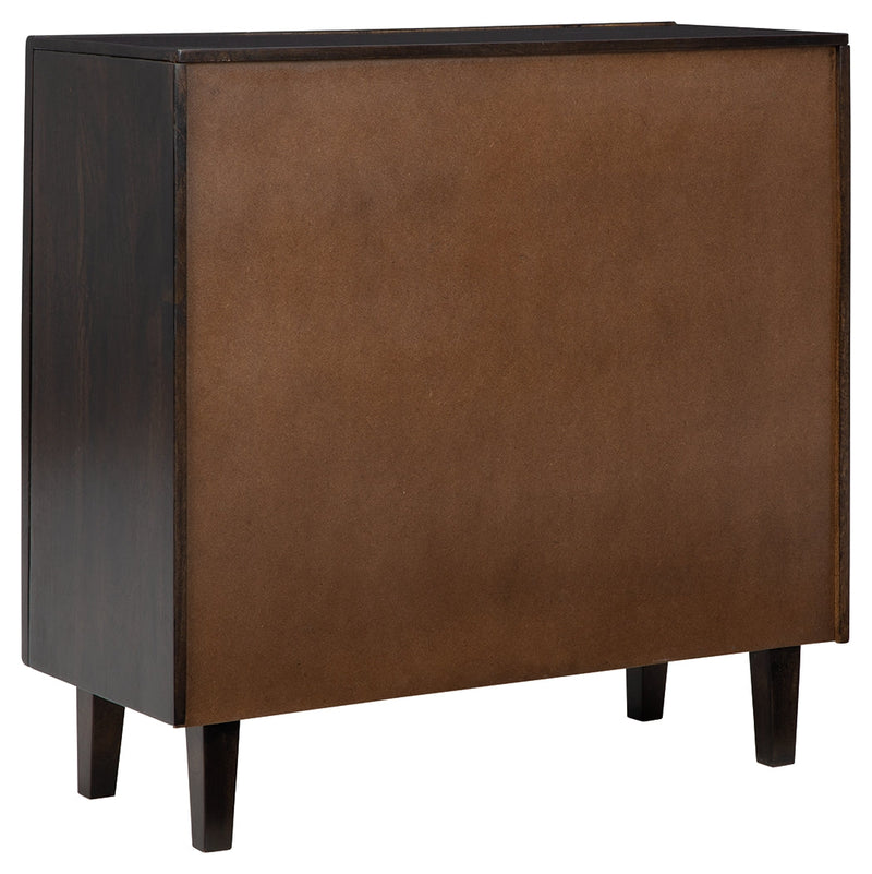 Ronlen Brown Silver Finish Accent Cabinet