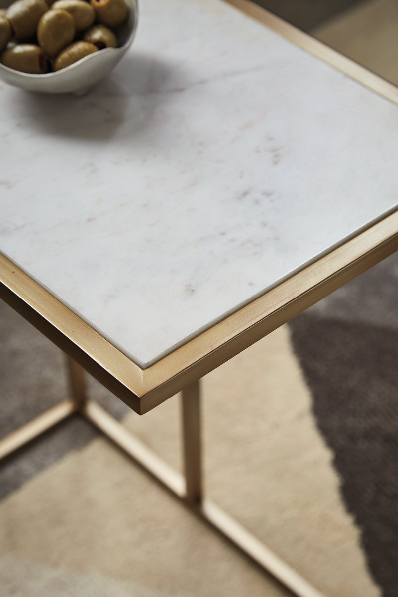 Lanport Champagne White Accent Table