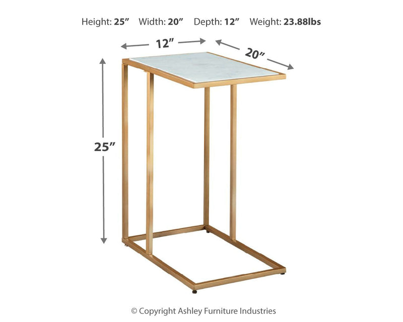 Lanport Champagne White Accent Table