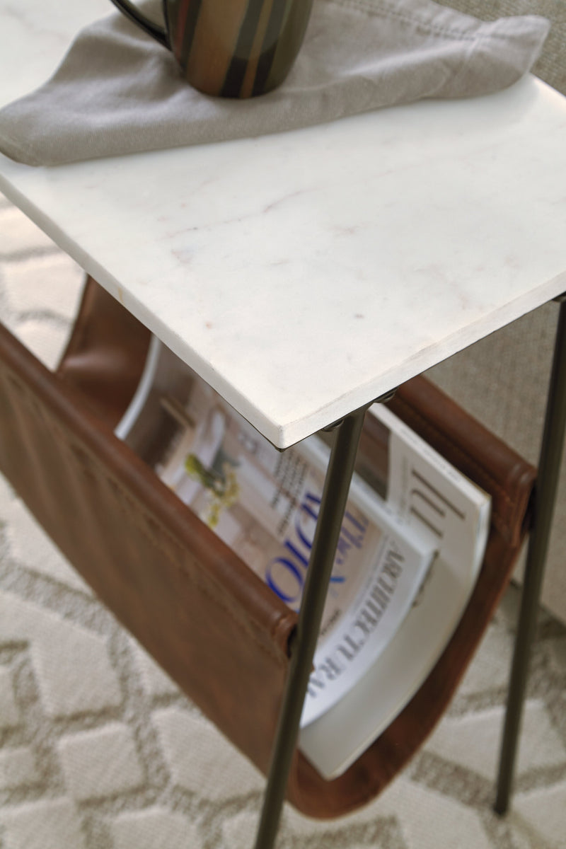 Etanbury Brown Black White Accent Table