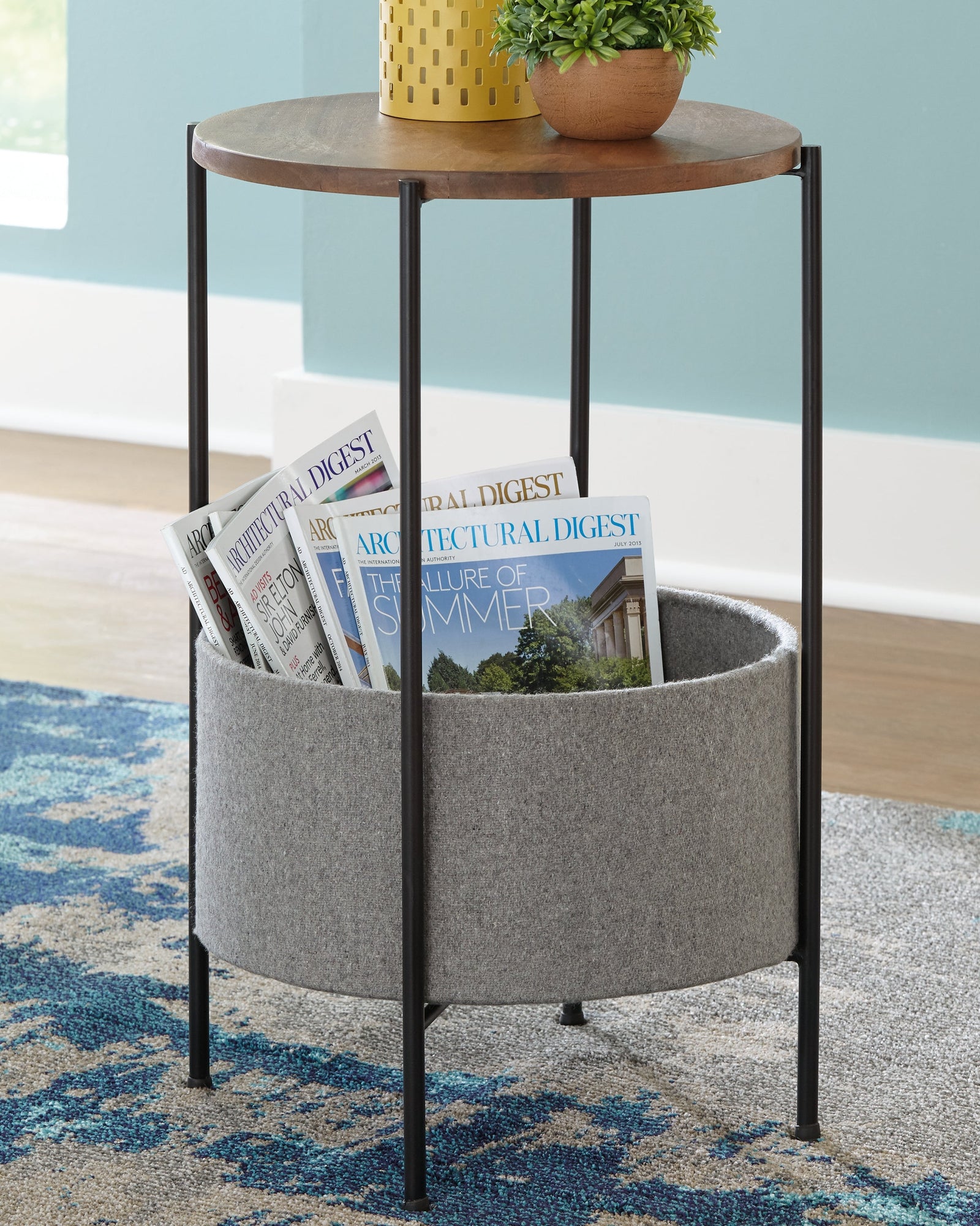 Brookway Black Light Gray Accent Table