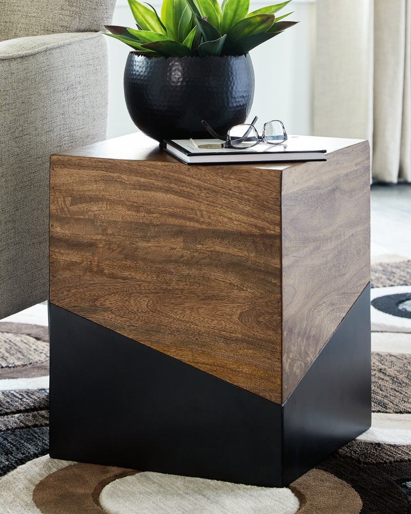 Trailbend Brown Gunmetal Accent Table