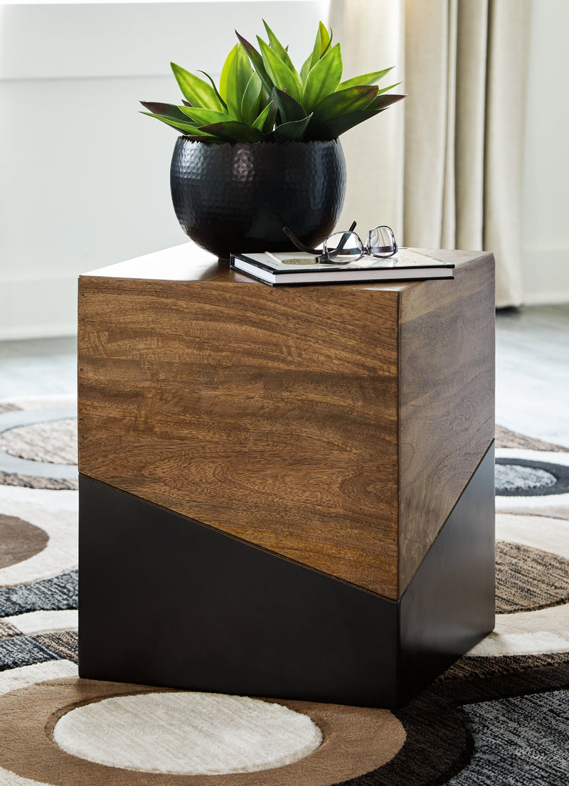 Trailbend Brown Gunmetal Accent Table