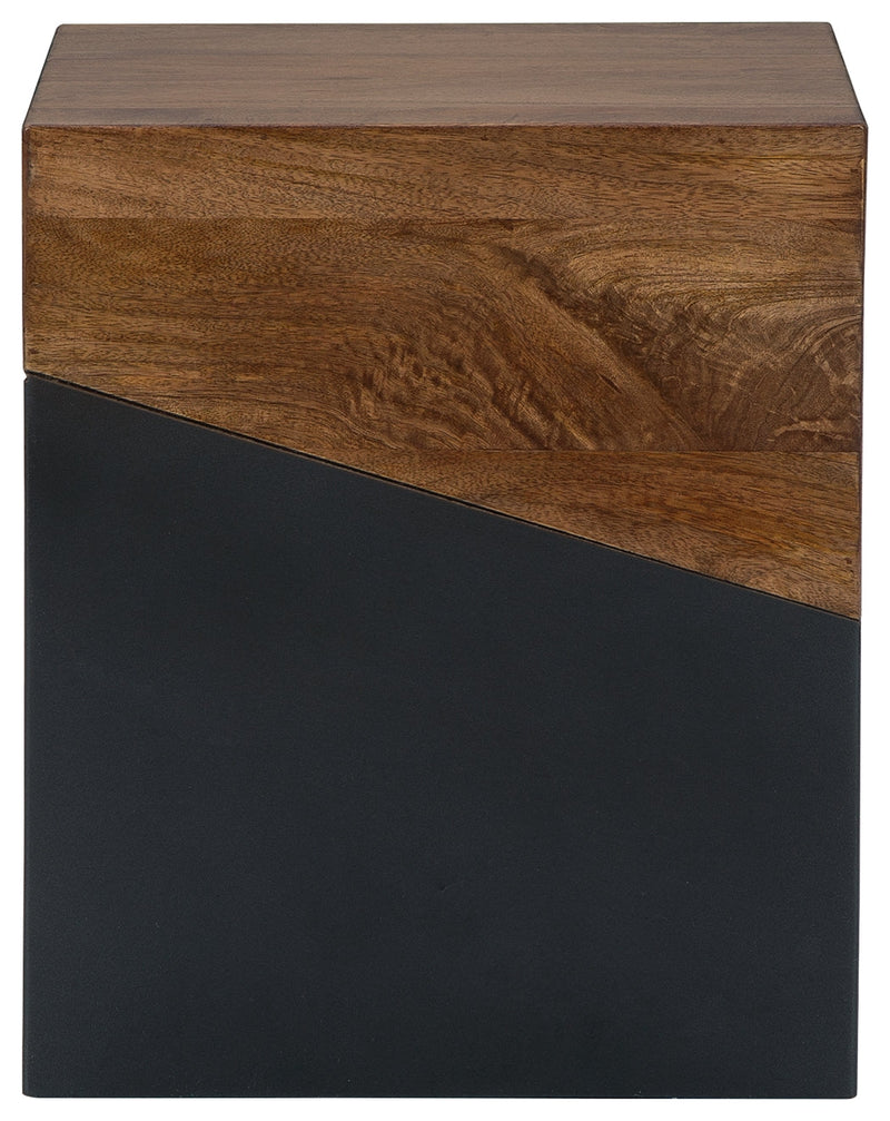 Trailbend Brown Gunmetal Accent Table