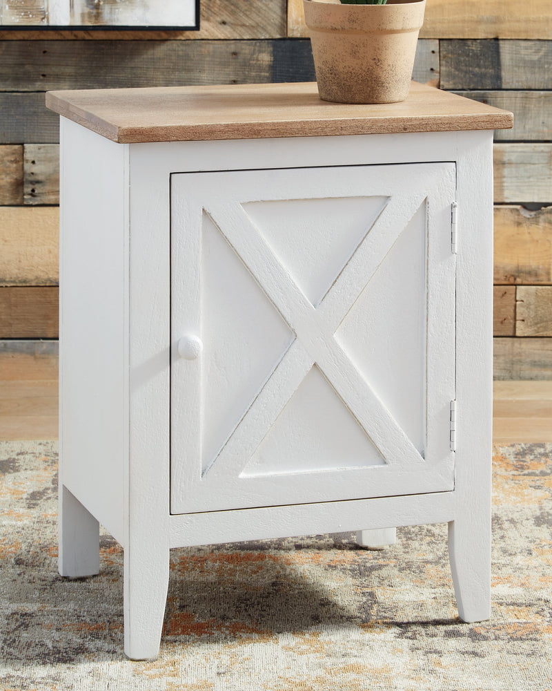 Gylesburg White Brown Accent Cabinet